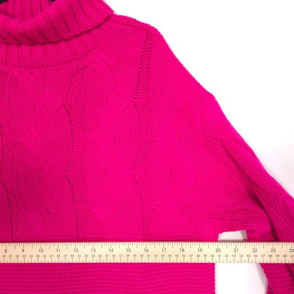 Anthropologie Callahan Size XS Cable Knit Sweater Dress Hot Pink Mini Colorful - Picture 5 of 11